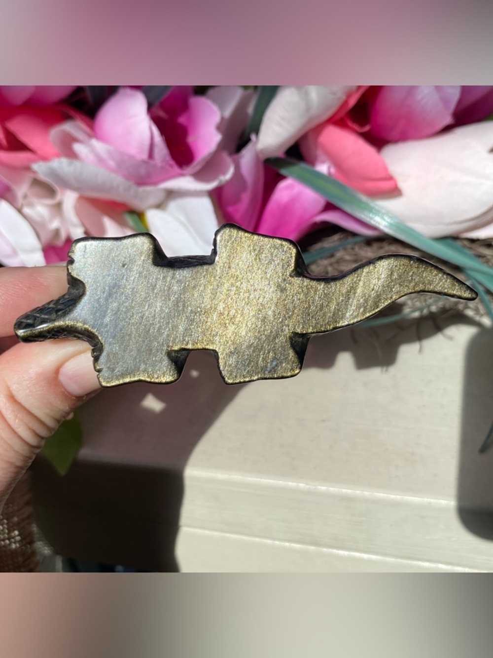 Gold Sheen Obsidian Alligator - Picture 6 of 12